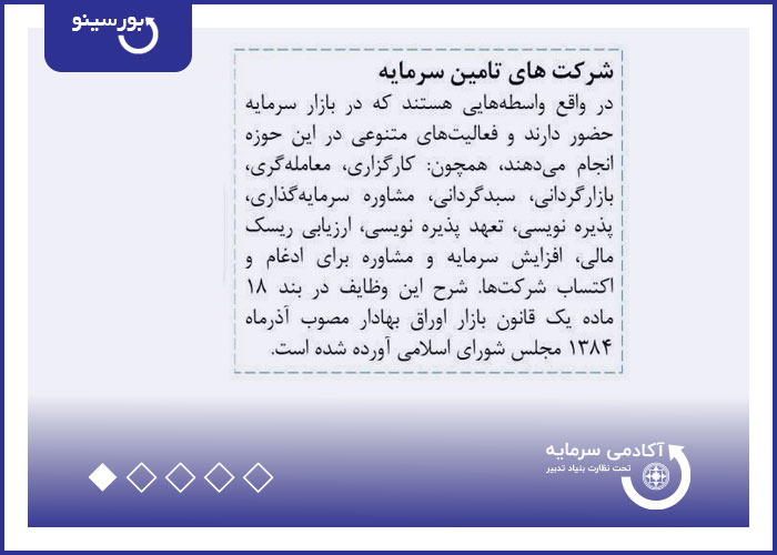 شرکت های تامین سرمایه